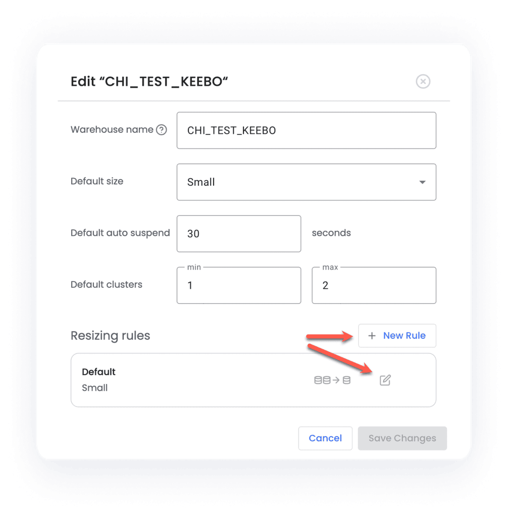 Add a new rule to your warehouse optimization settings
