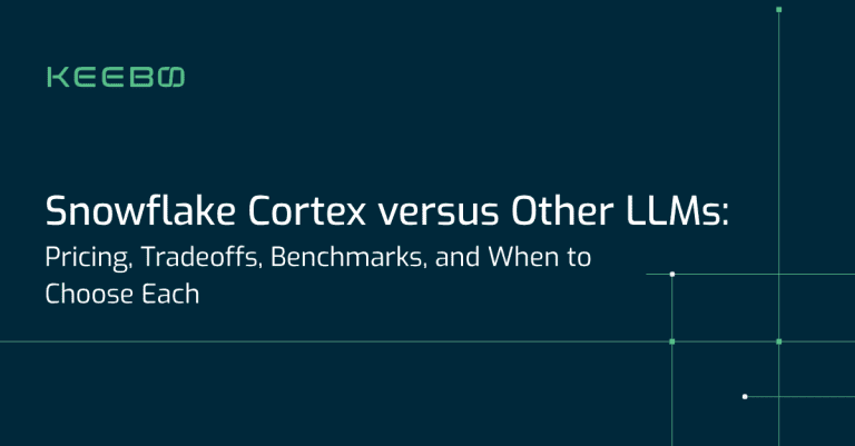blog-snowflake-cortex Keebo | Snowflake Cortex versus Other LLMs: Pricing, Tradeoffs, Benchmarks, and When to Choose Each