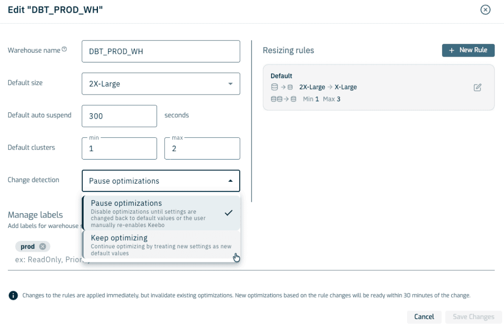 Keebo outside change detection protection