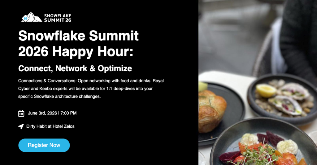 Keebo is co-sponsoring a happy hour with Royal Cyber at Snowflake Summit 26